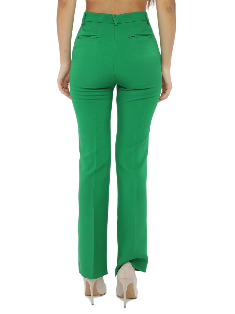 Pantalone verde con spacco