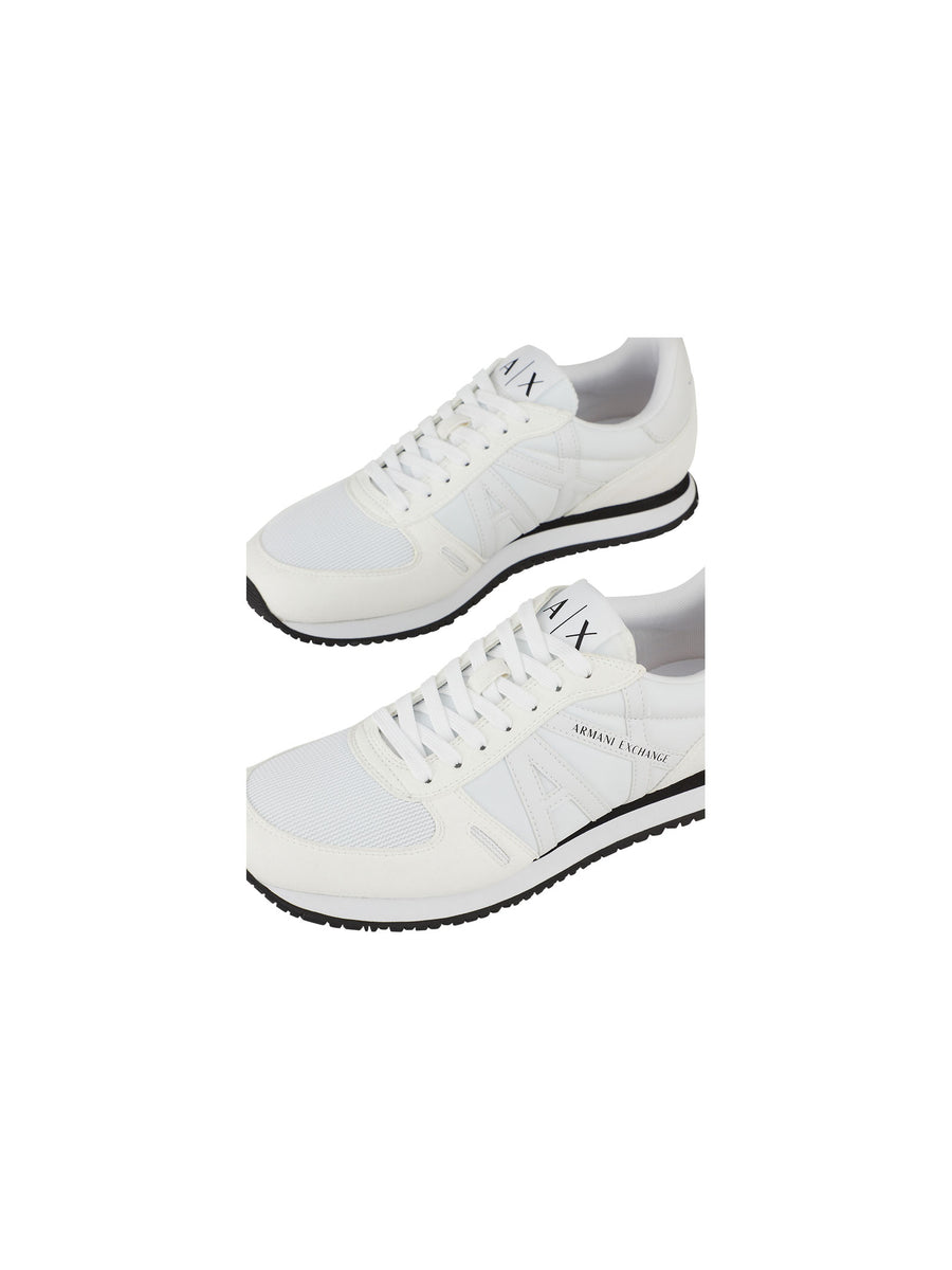Sneakers in eco-suede mesh e nylon bianca