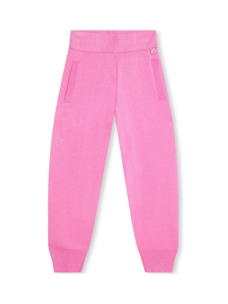 Pantalone in maglia rosa scuro