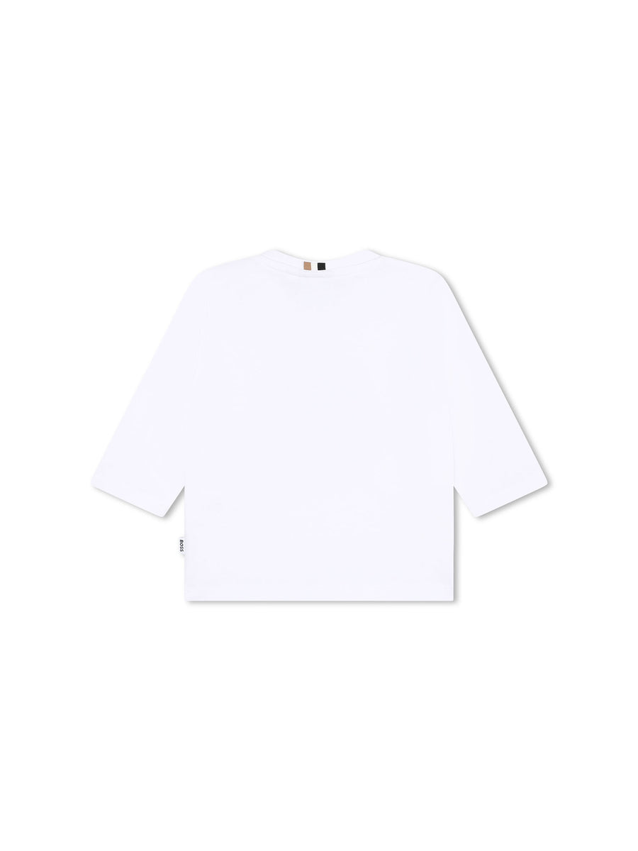 T-shirt bianca con stampa cerchio iconica