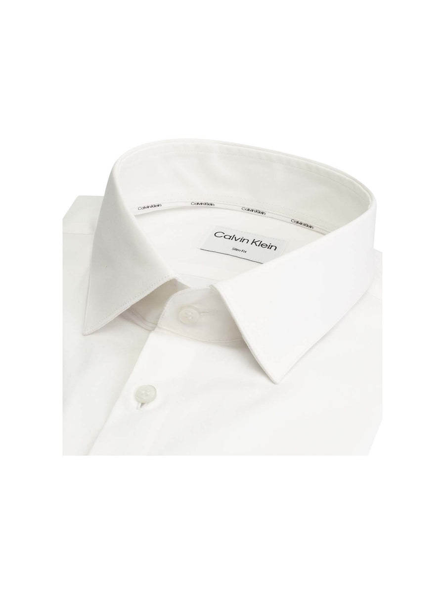 Camicia formale in popeline slim bianca