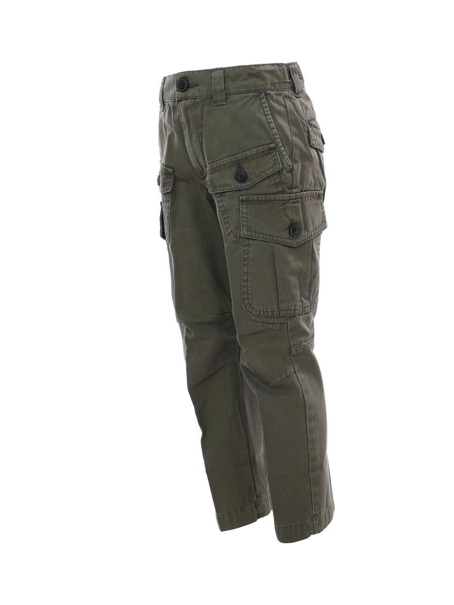 Pantaloni cargo verde militare