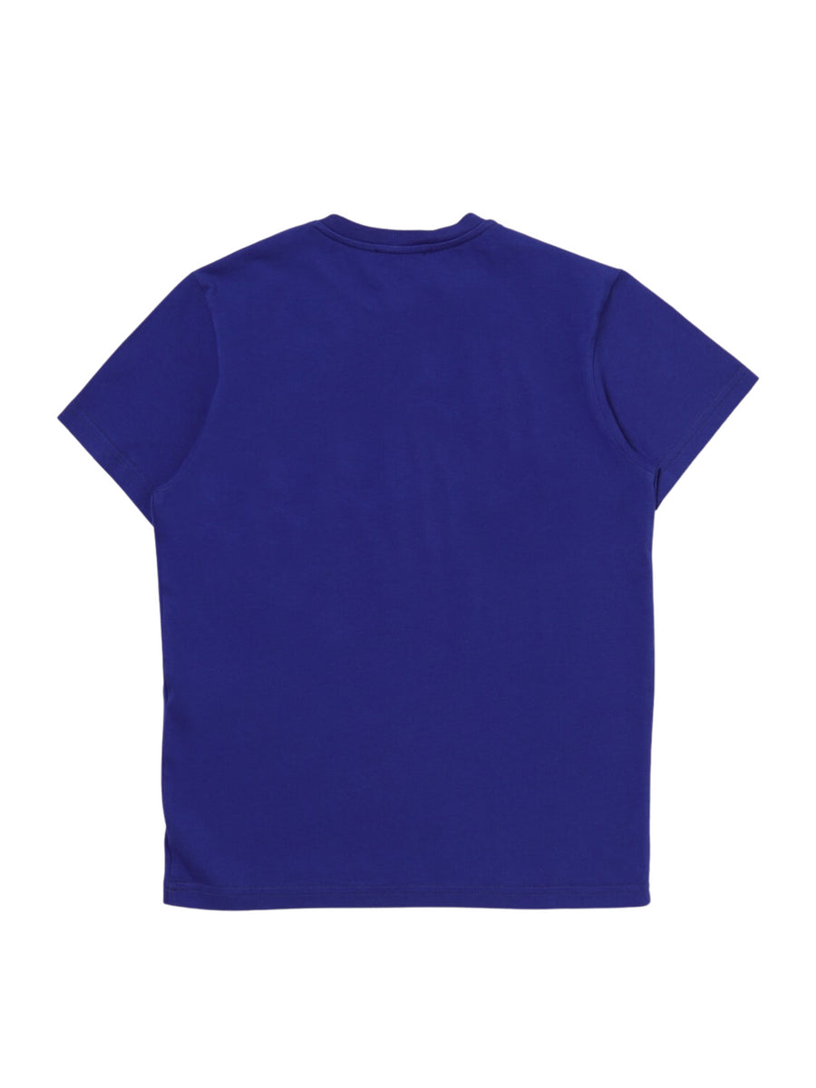 T-shirt girocollo blu con logo Icon