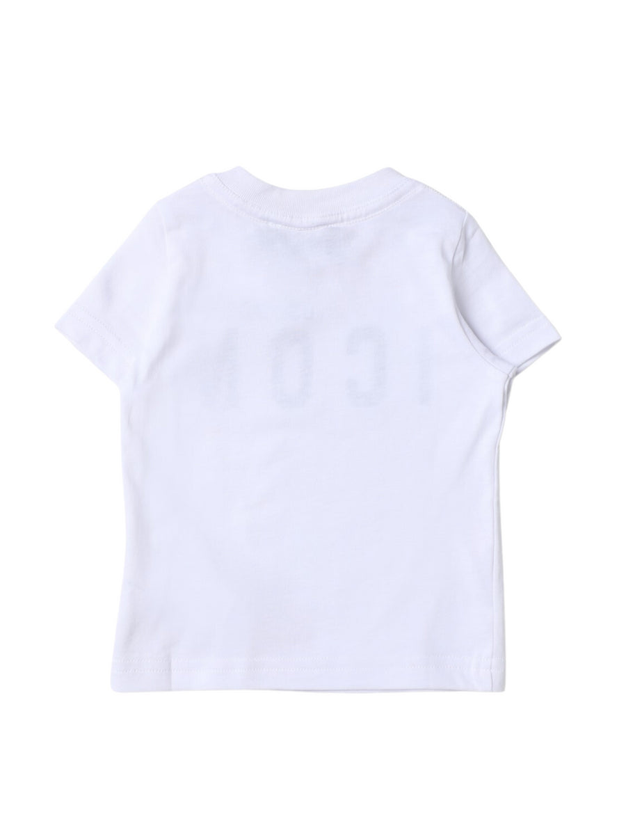 T-shirt neonato bianca logo Icon nero