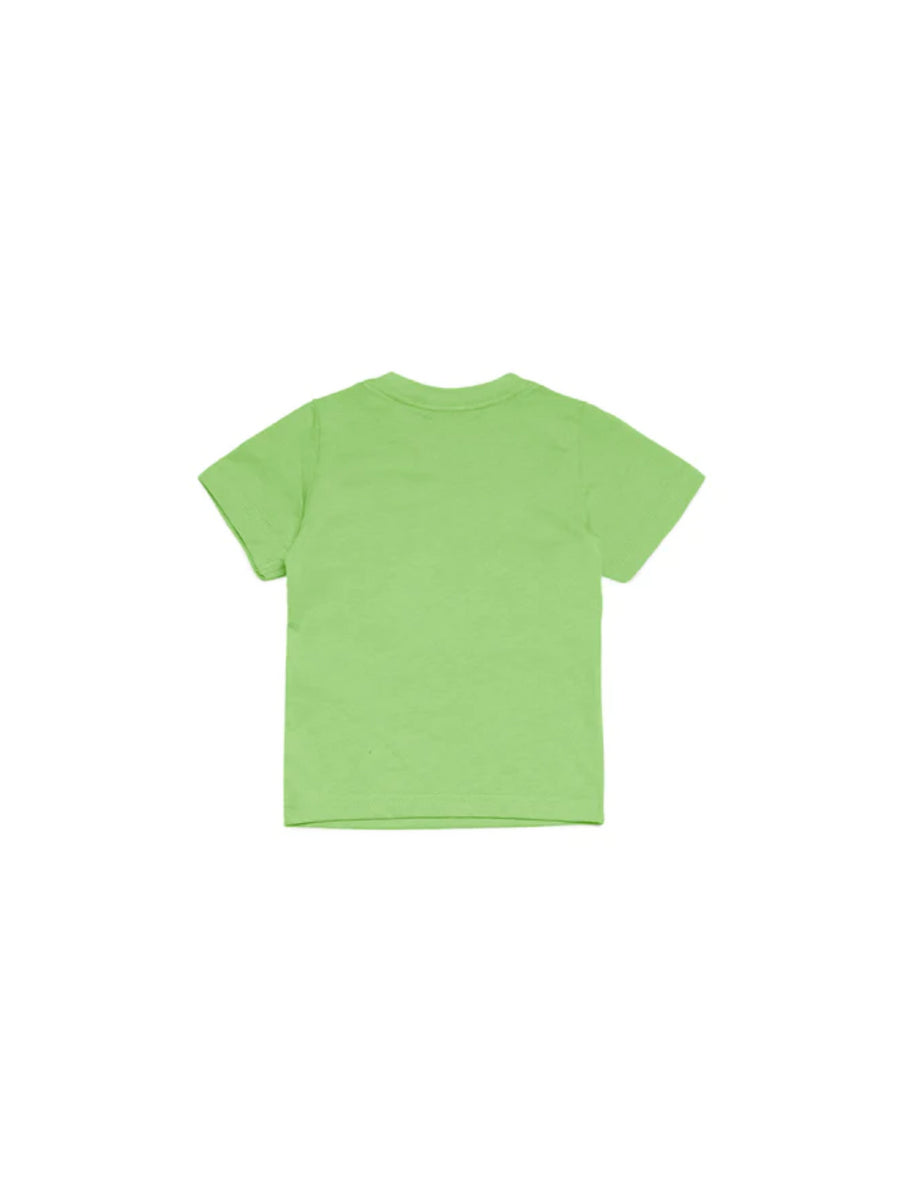 T-shirt neonato verde acido logo Icon nero