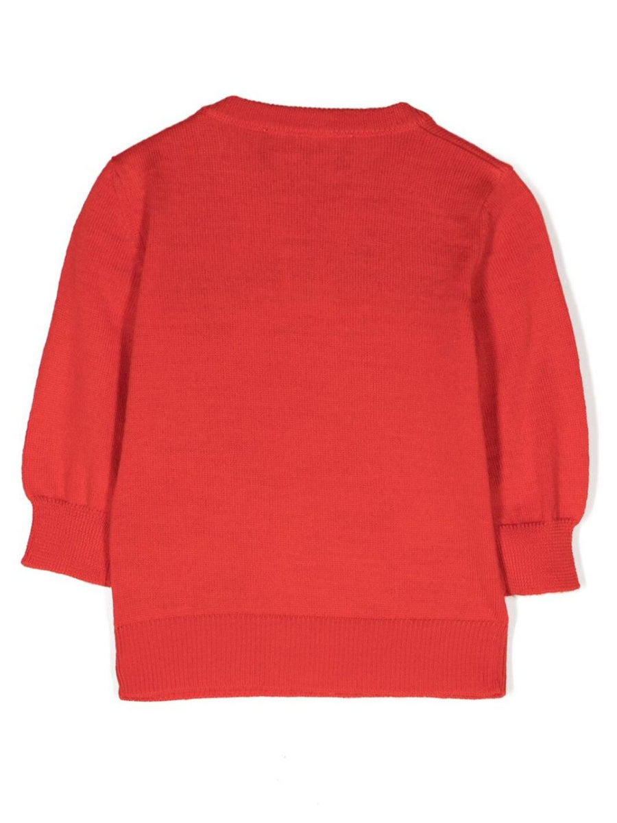 Maglione in misto lana rosso con logo nero