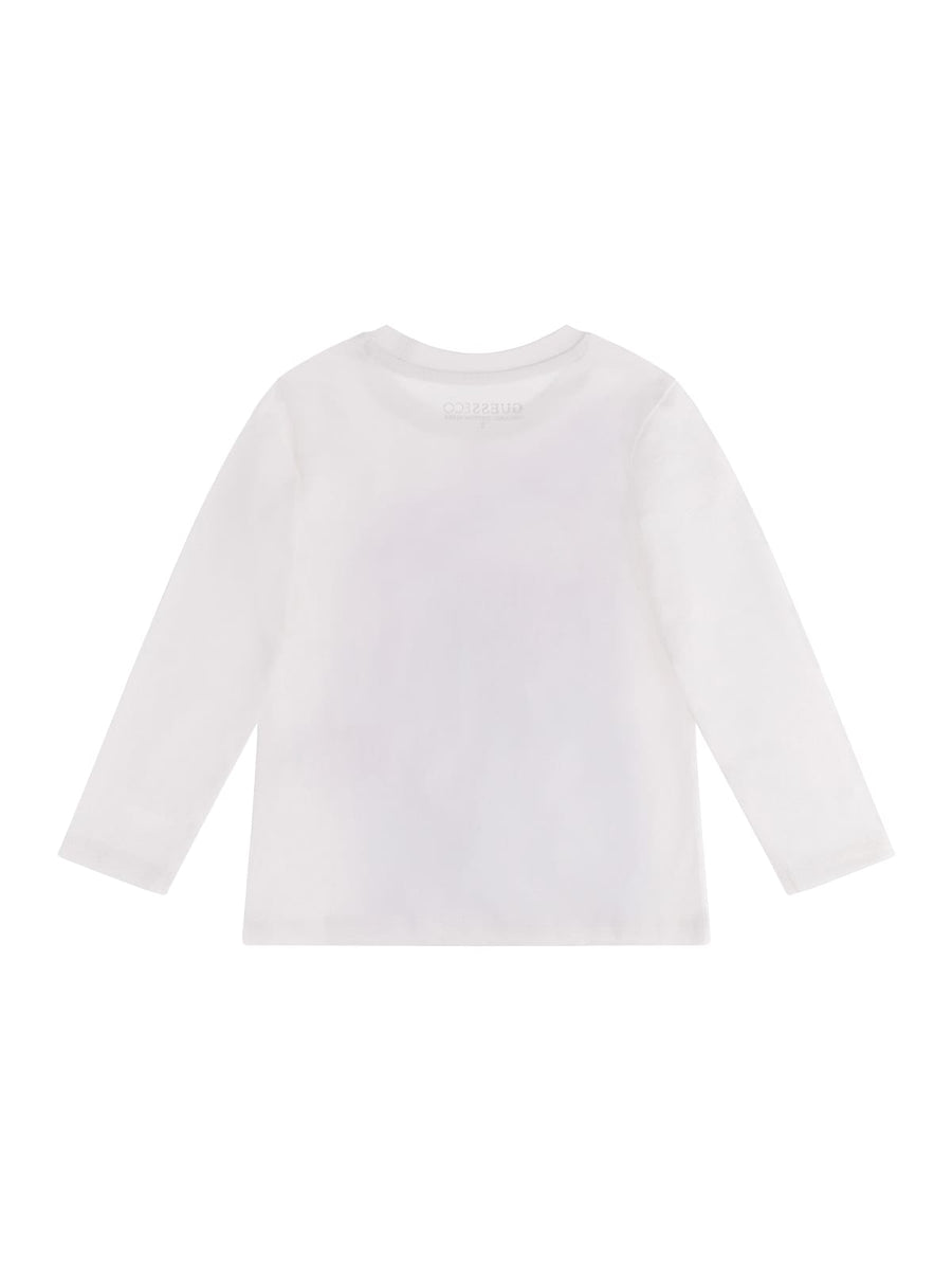 T-Shirt bianca con stampa logo corsiva