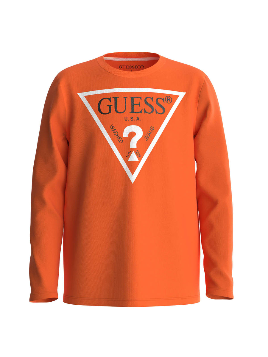 T-Shirt arancione con logo triangolo