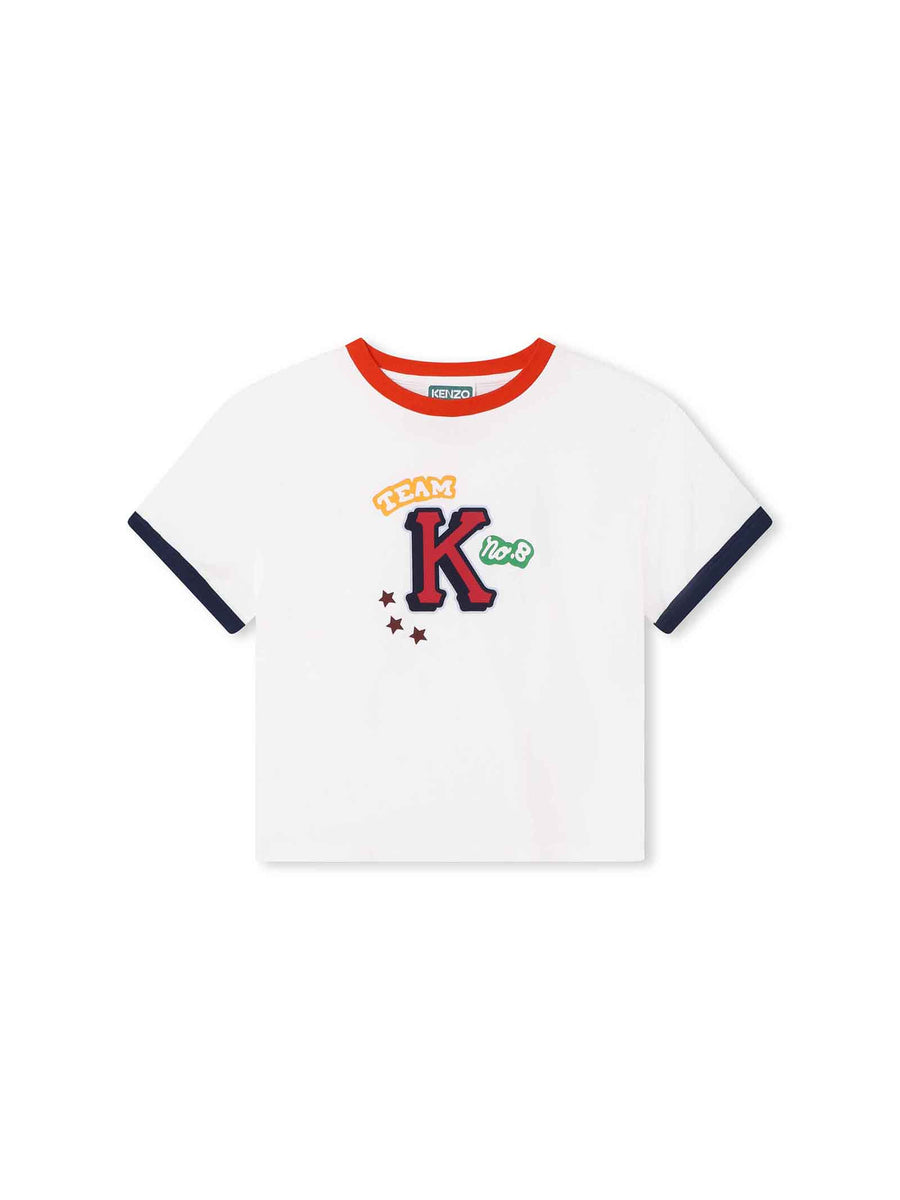 T-shirt bianca con stampa K