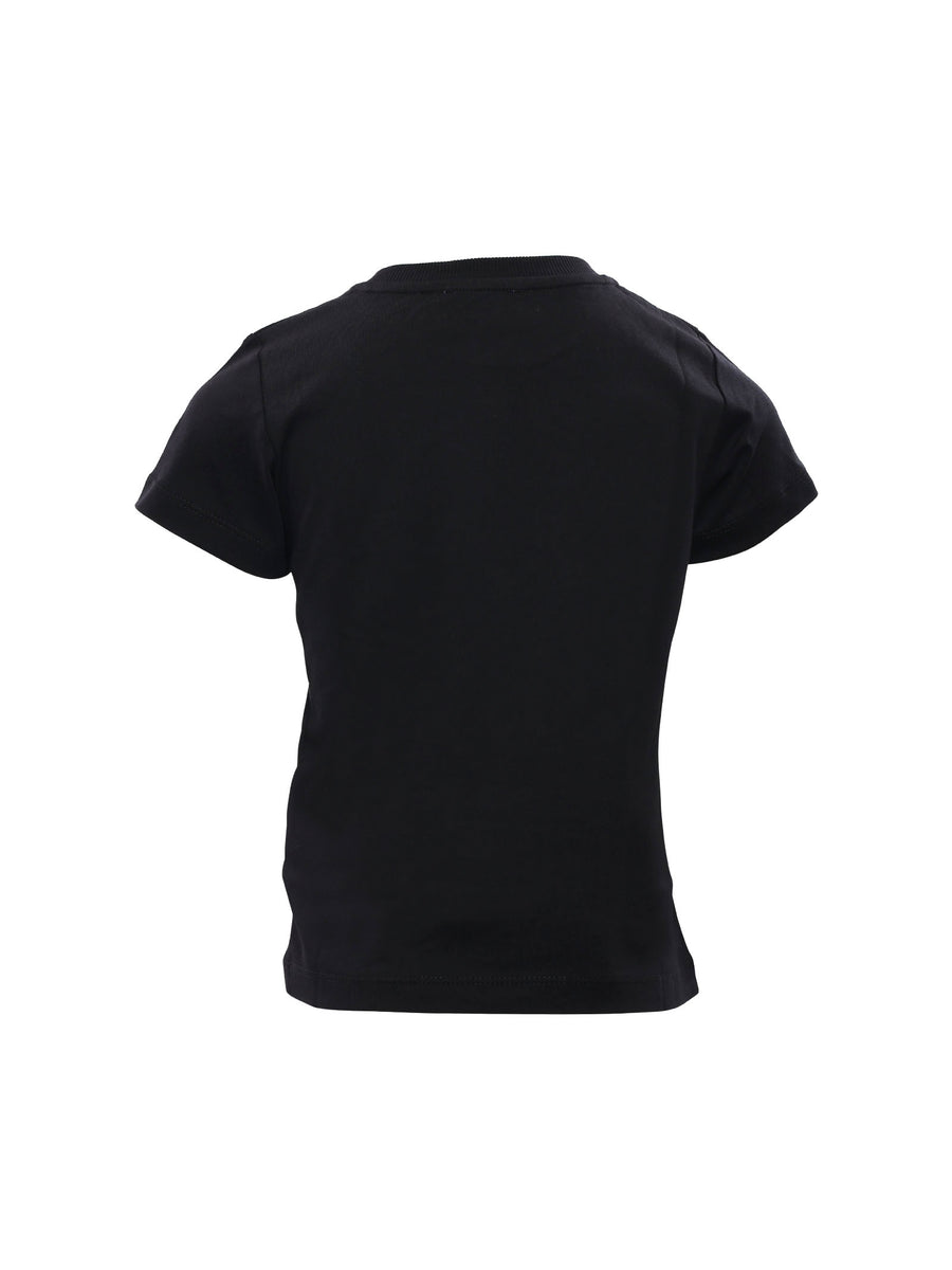T-shirt nera con teddy in rilievo