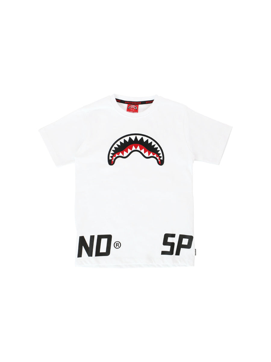 T-shirt bianca patch iconico Shark