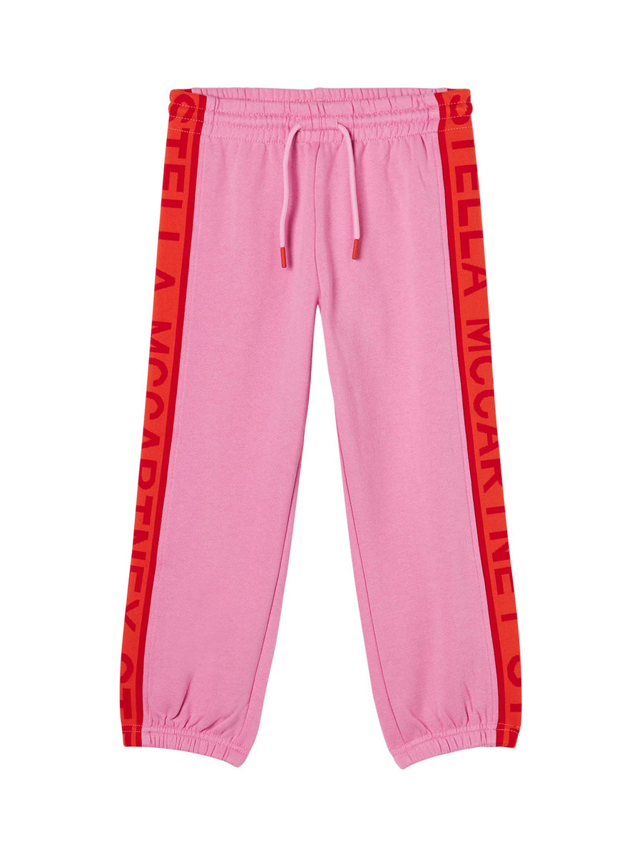 Pantalone joggers rosa con banda logata