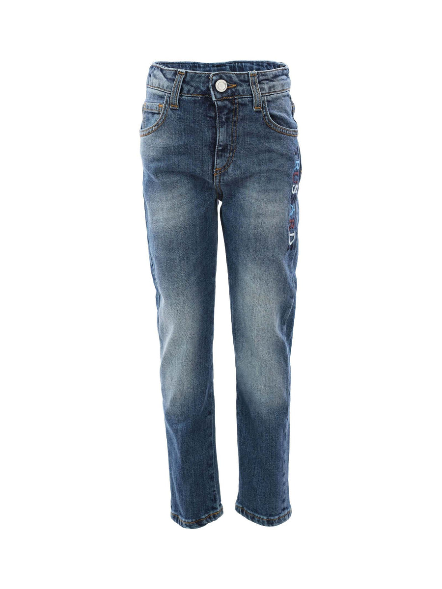 Jeans slim con logo multicolor