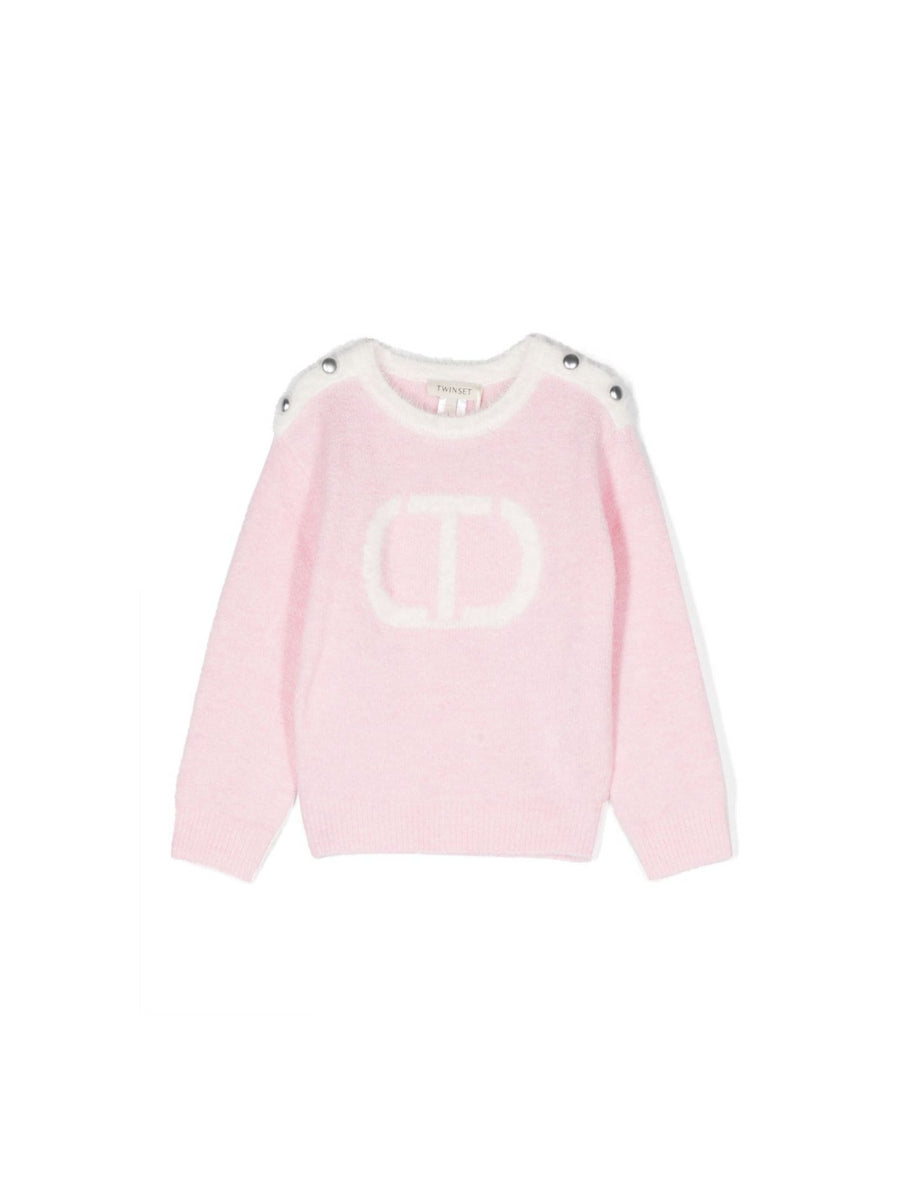 Maglione rosa con logo