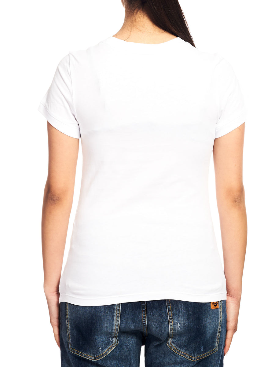 T-shirt bianca regular mini scritta
