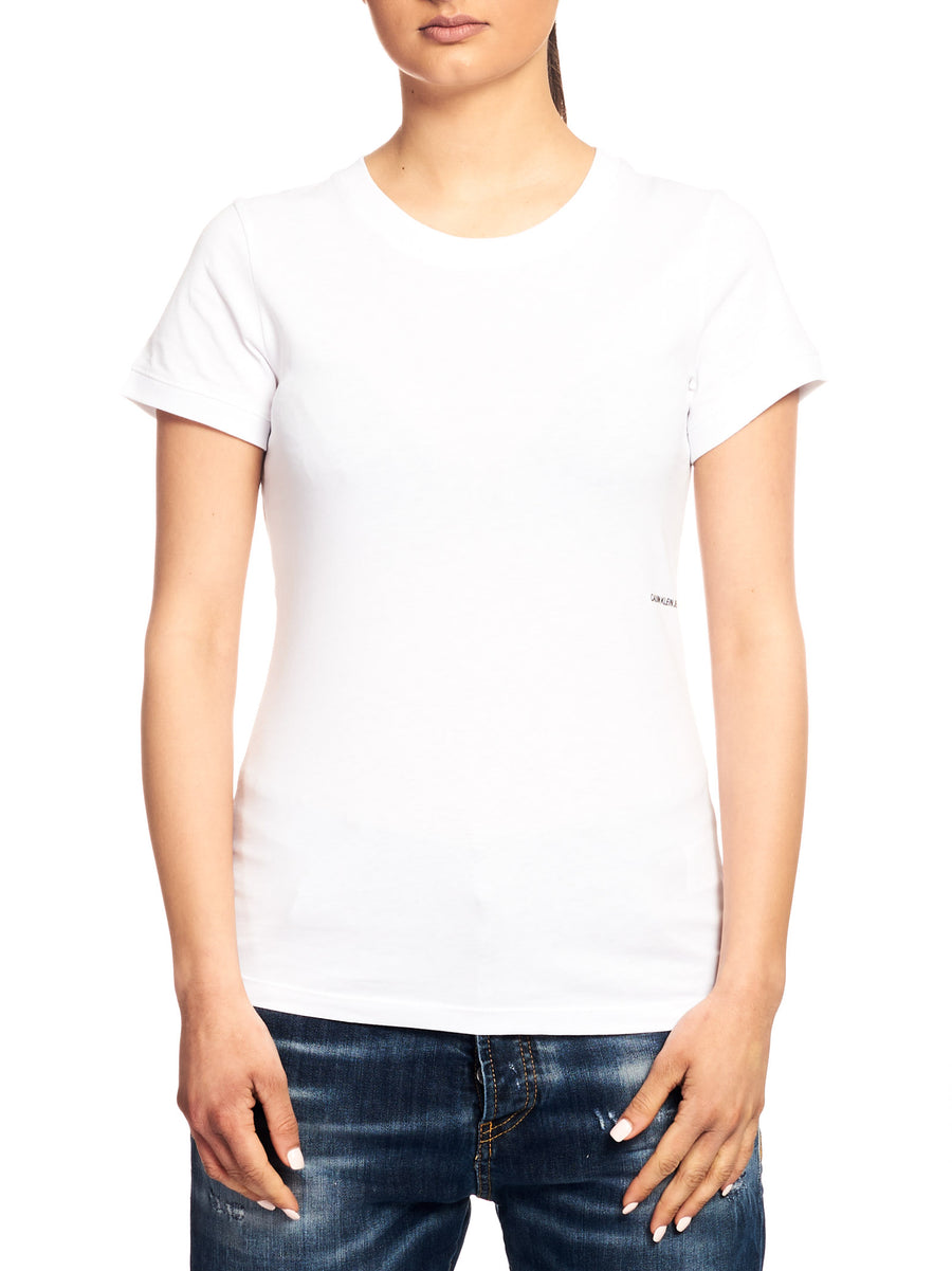 T-shirt bianca regular mini scritta