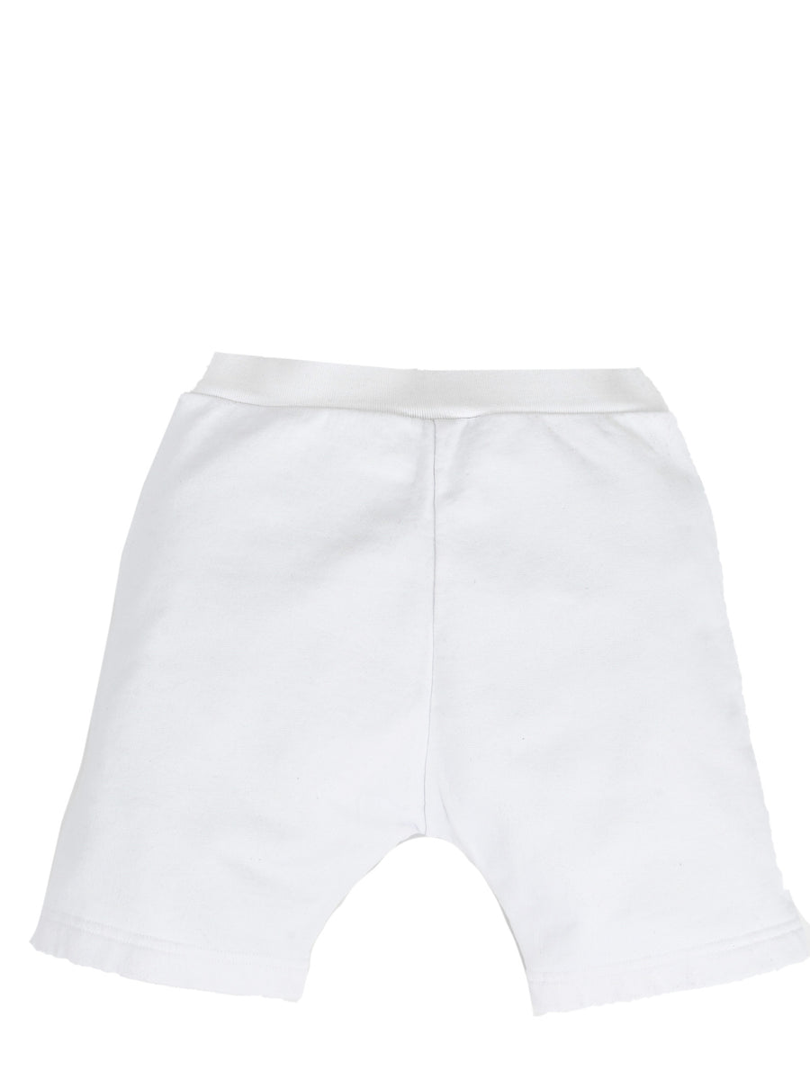 Shorts bianco in cotone modello tuta