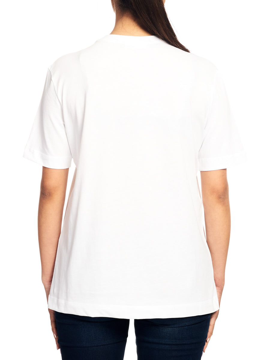 T-shirt bianca con stampa glitter