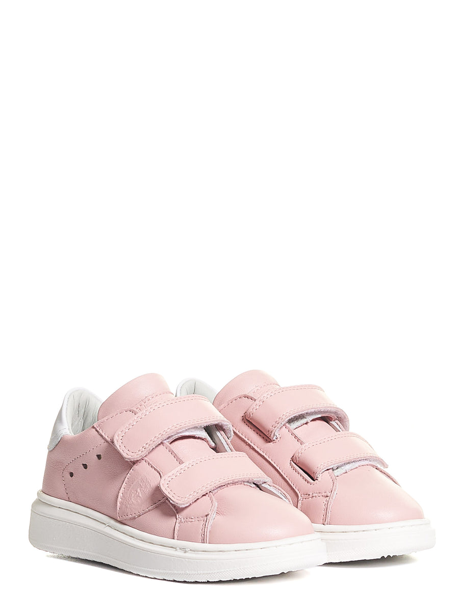 Sneakers temple veau rosa