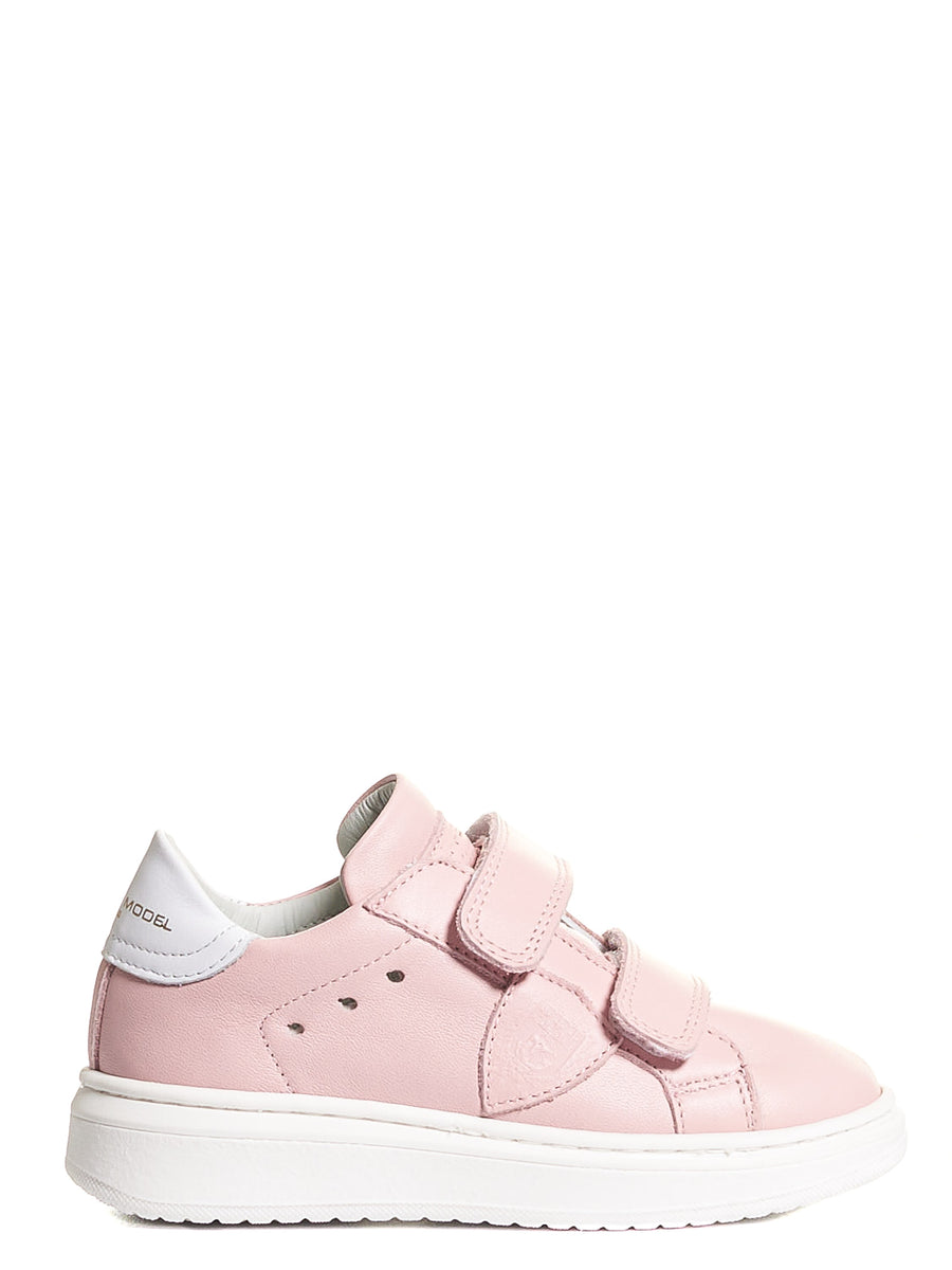 Sneakers temple veau rosa