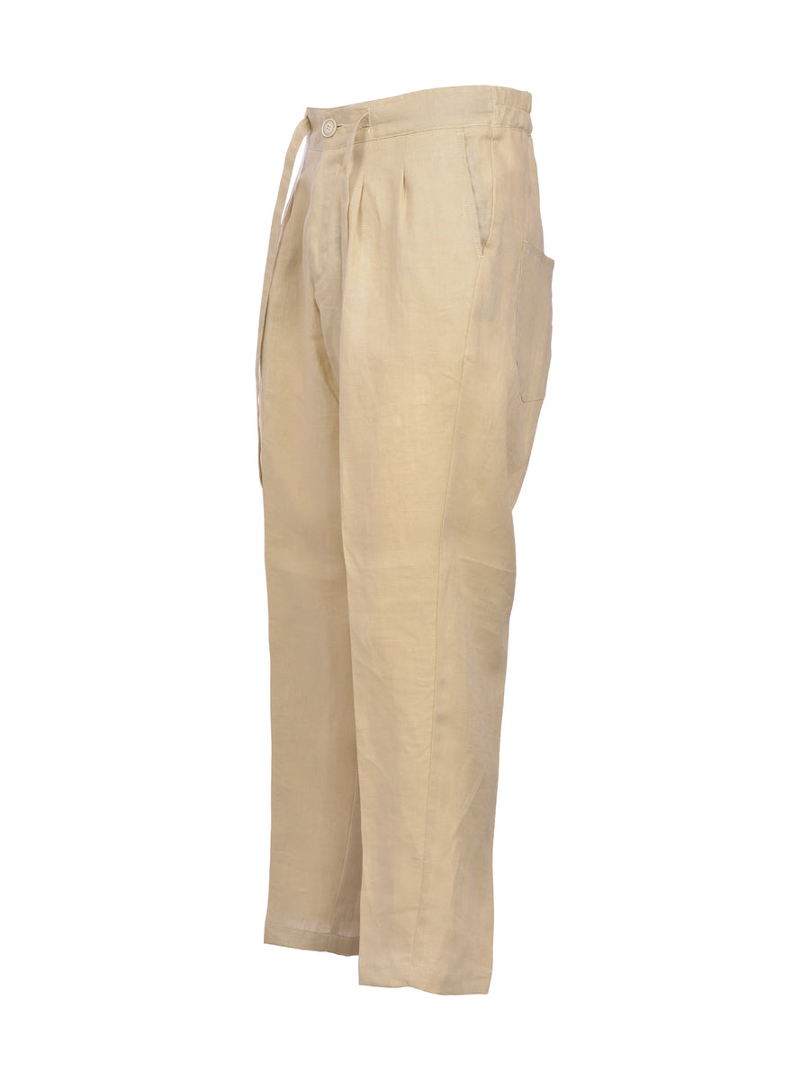 Pantalone beige in lino