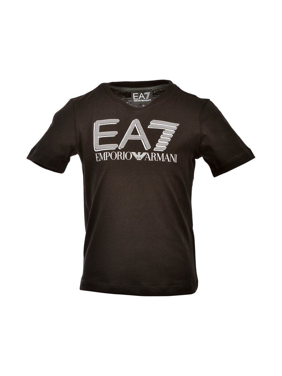 T-shirt nera con stampa EA7