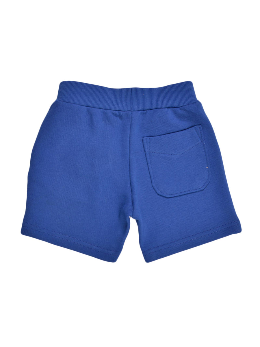 Shorts bluette con stampa