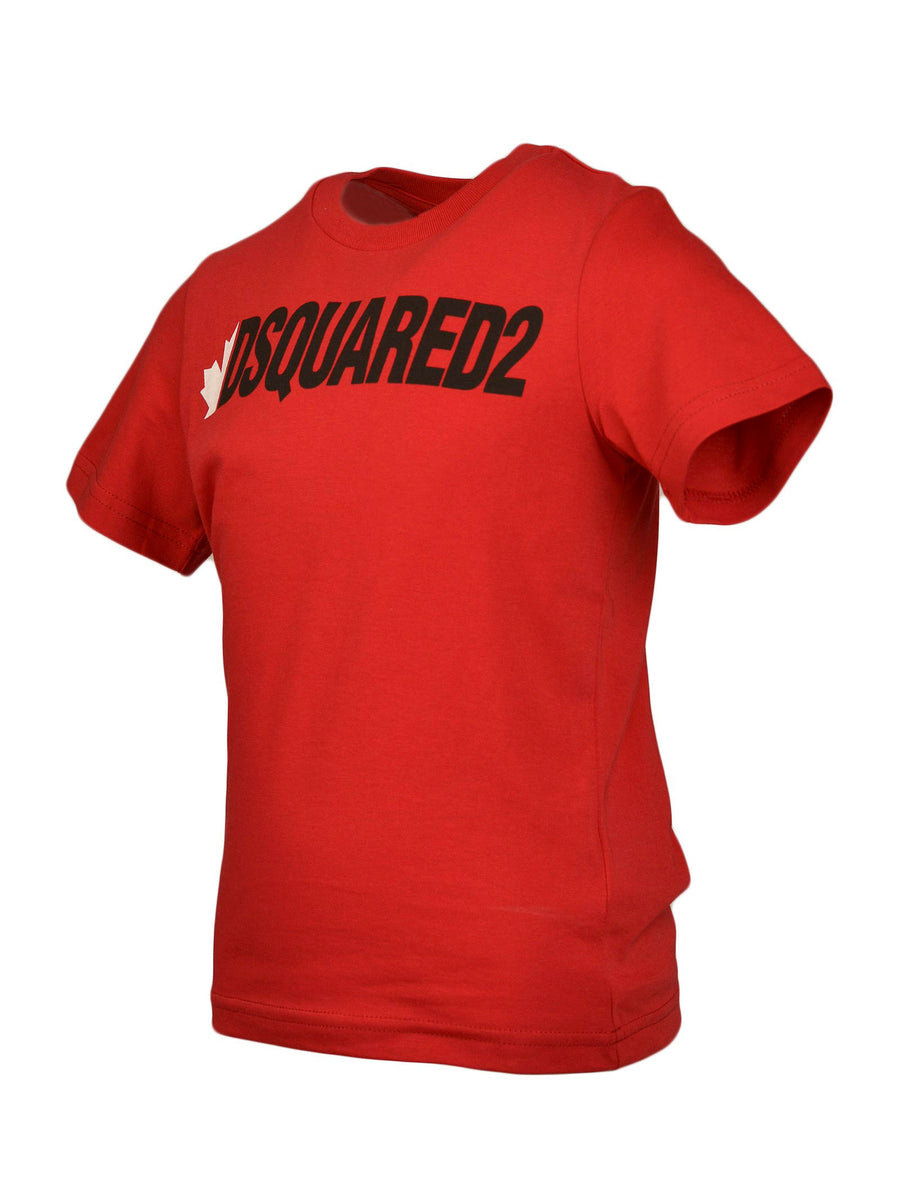 T-shirt rossa logo e stampa