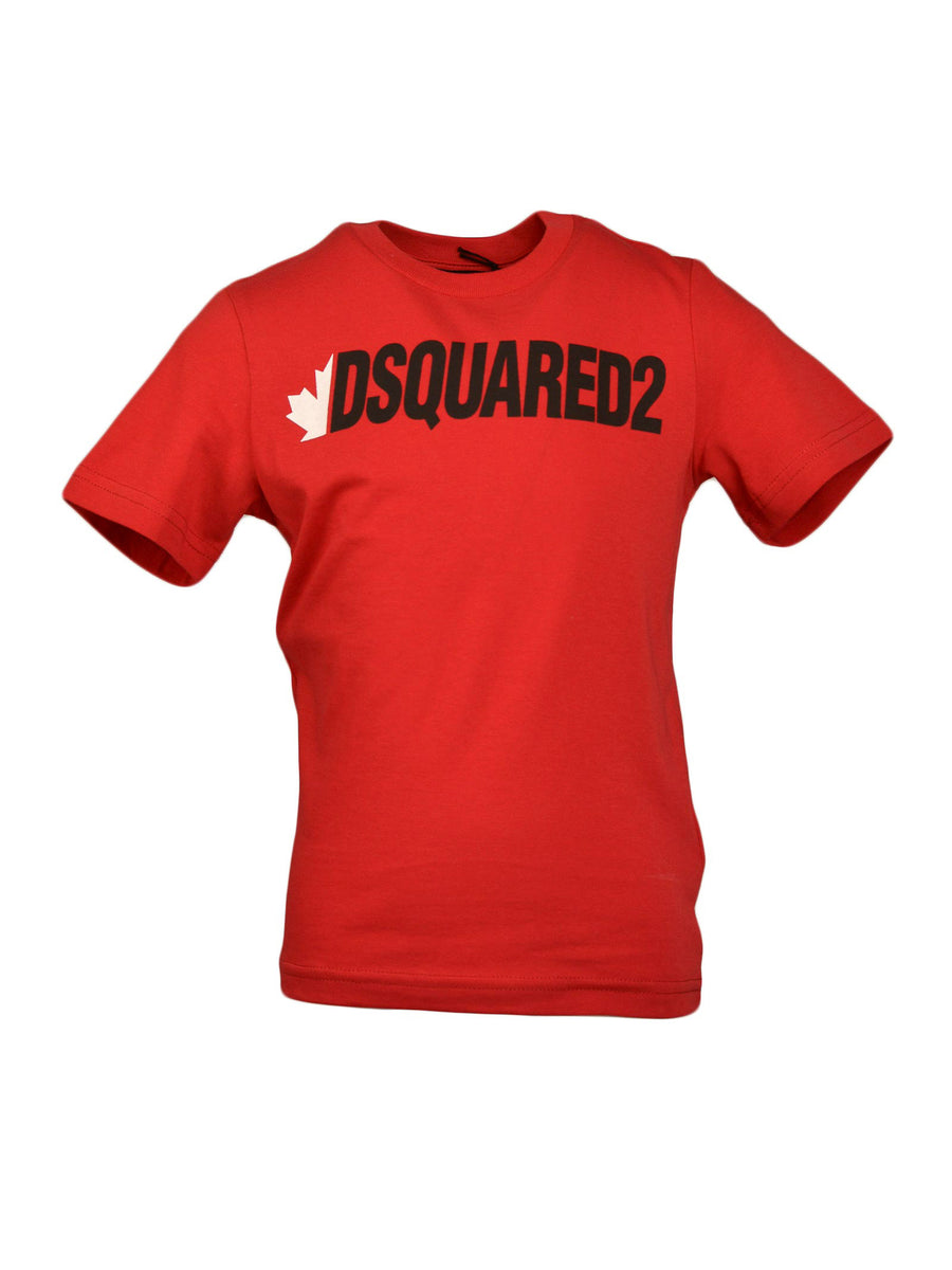 T-shirt rossa logo e stampa