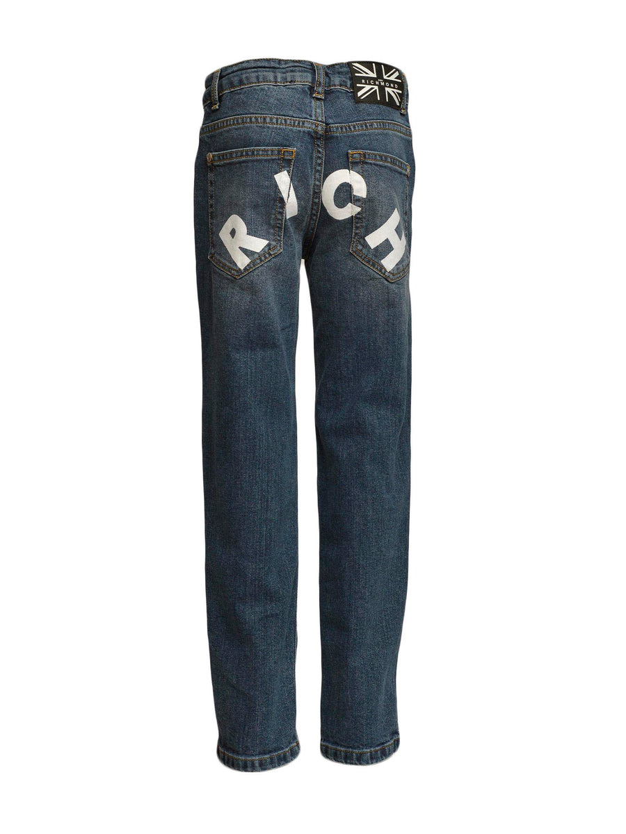 Jeans slim con scritta