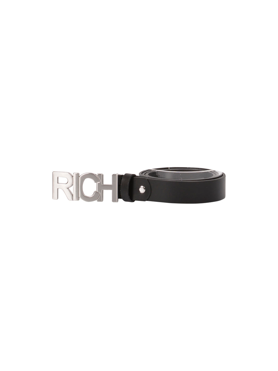 Cintura nera con fibbia Rich