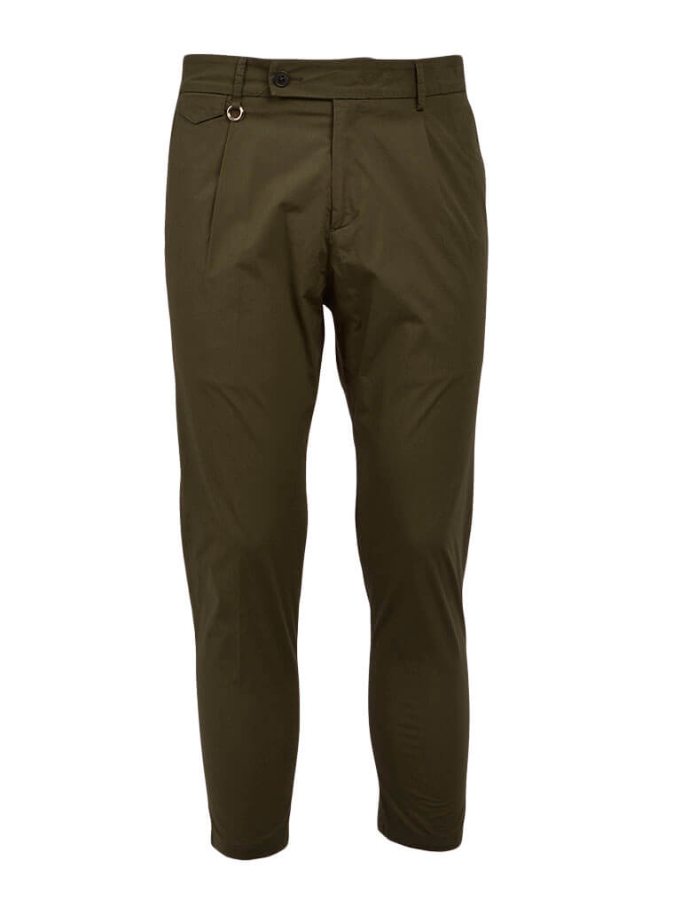 Pantalone charles cotton verde militare