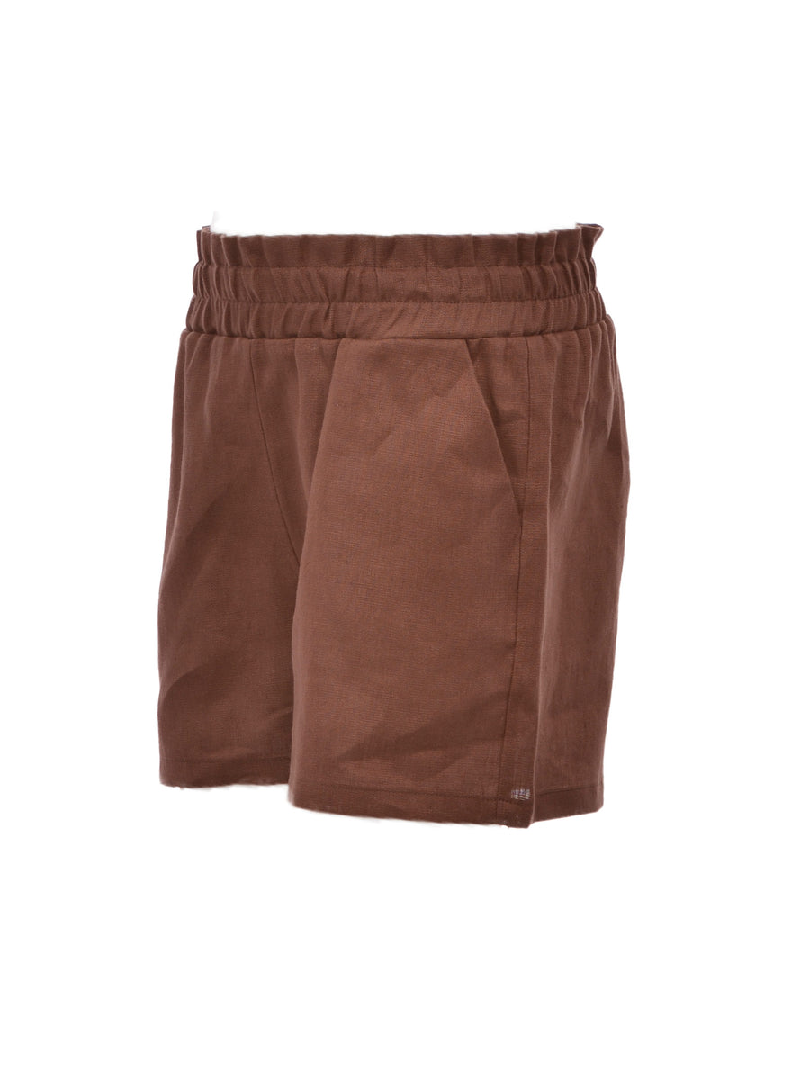 Shorts marrone in lino