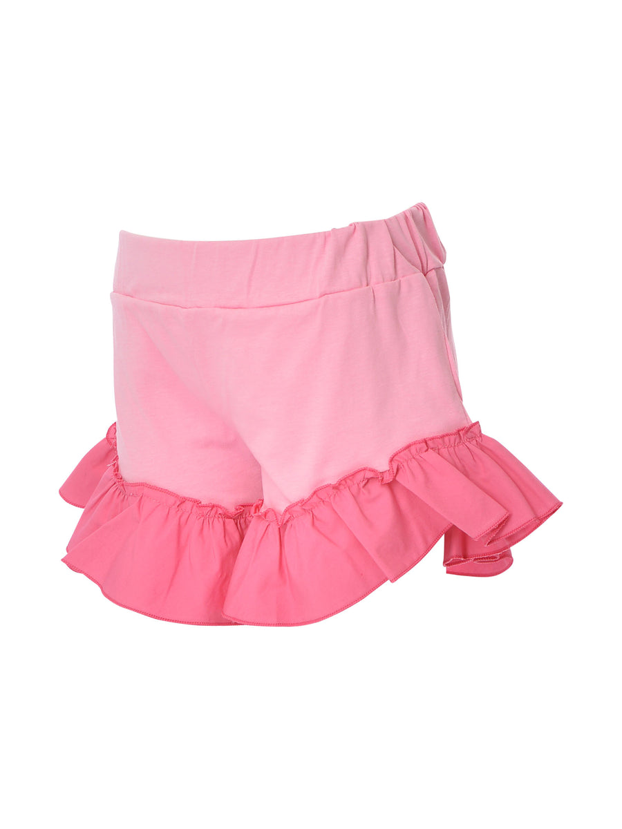 Shorts rosa con volant