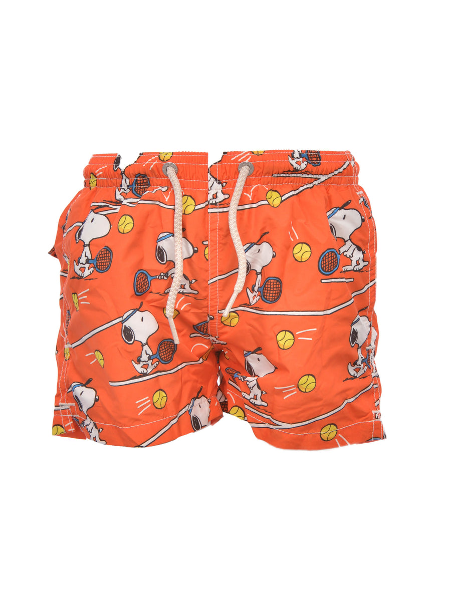 Costume boxer arancio stampa Snoopy