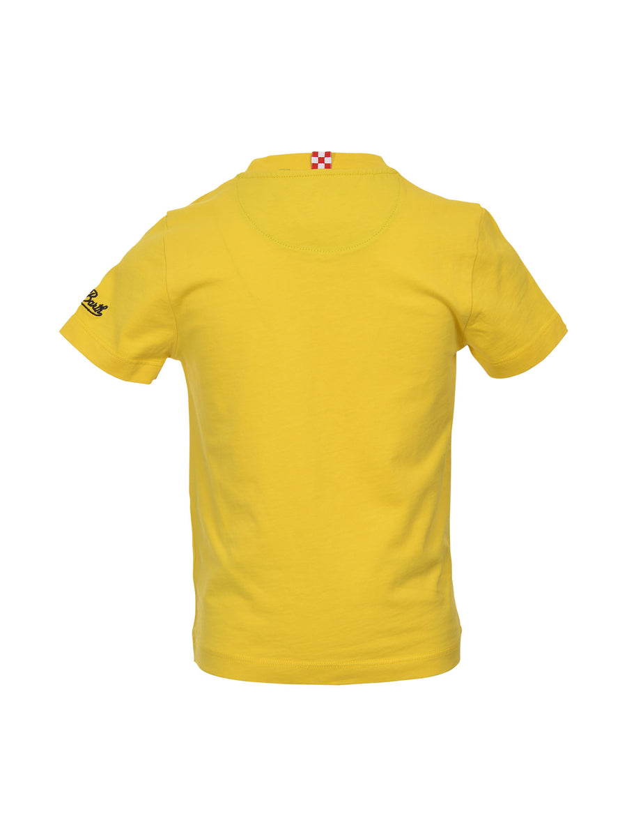 T-shirt gialla con taschino