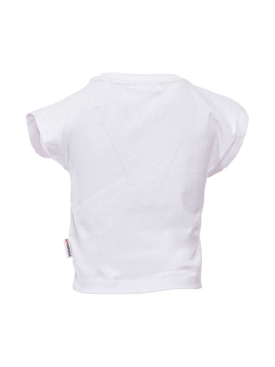 T-shirt bianca con stampa glitterata