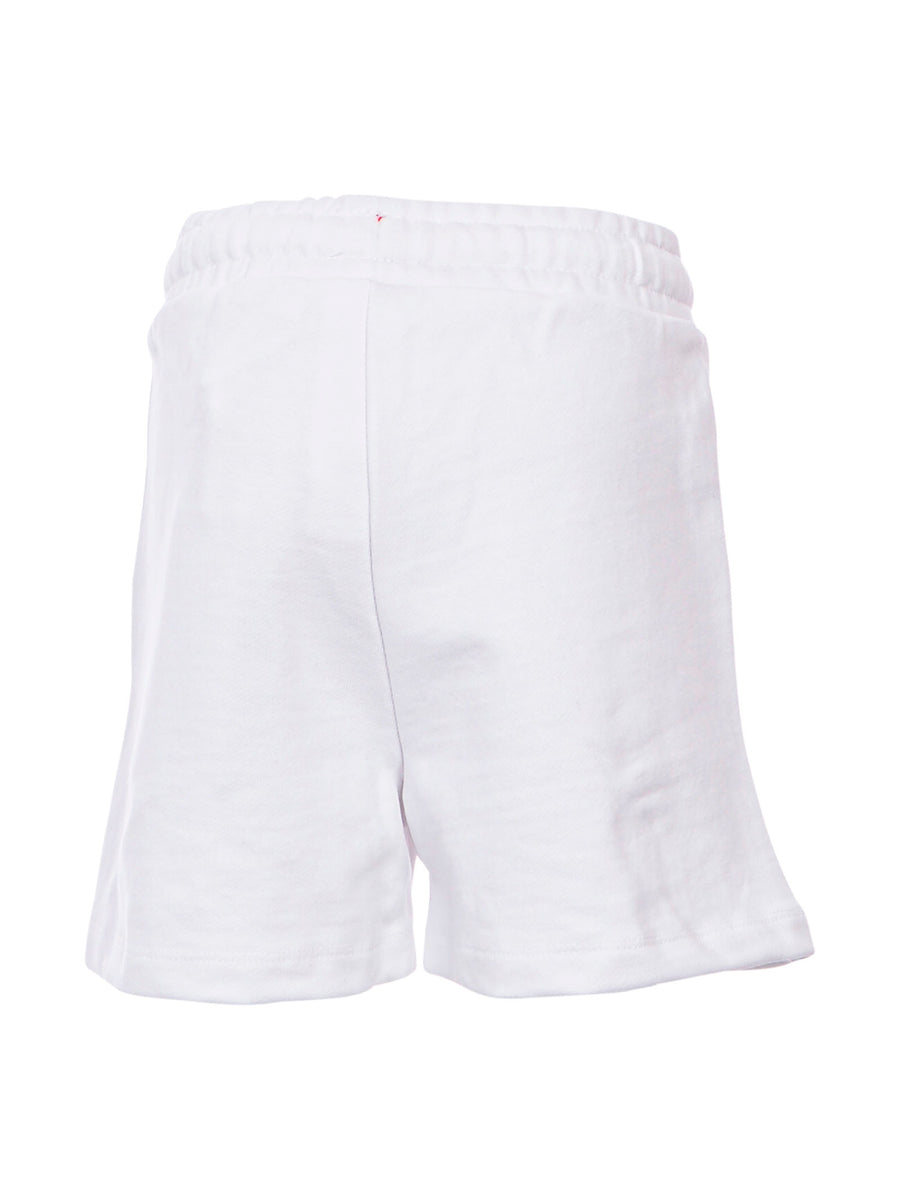 Shorts in tuta bianco con scritta glitter