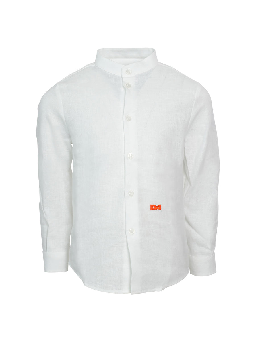 Camicia in misto lino bianca