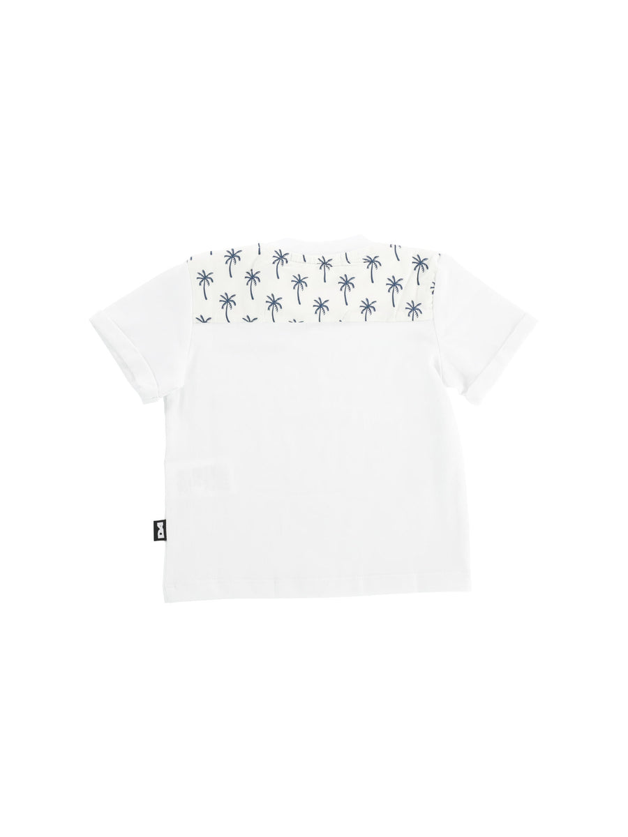 T-shirt bianca con stampa palme