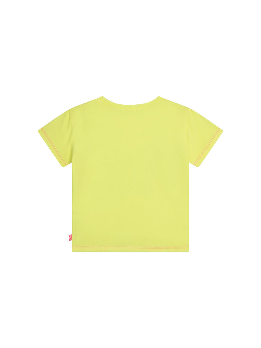 T-shirt gialla paillettes farfalla