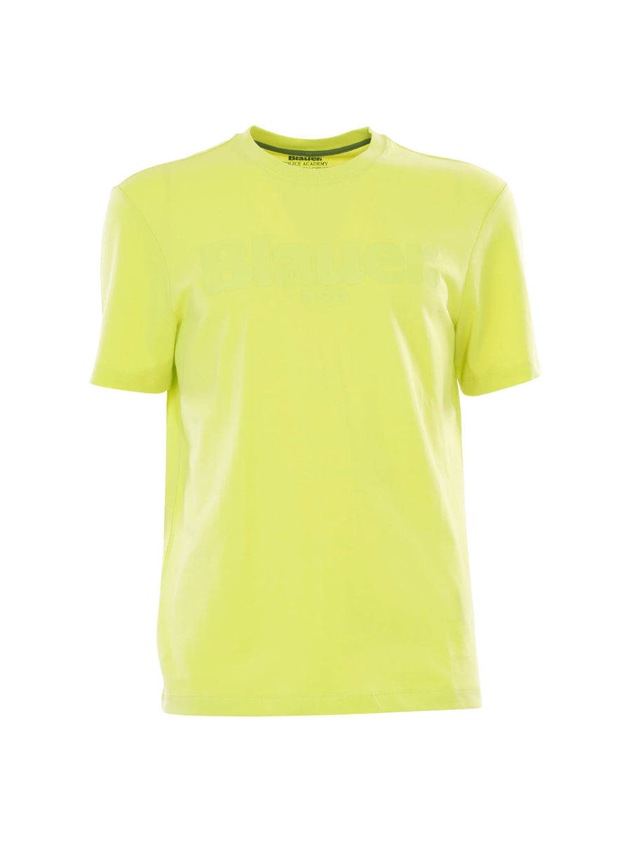 T-shirt verde lime con stampa a tono