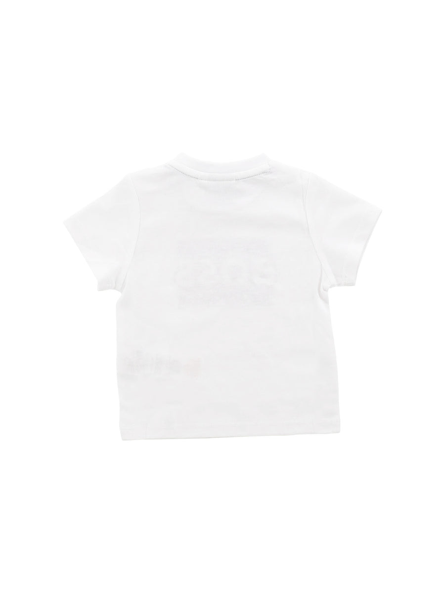 T-shirt bianca con stampa rettangolare