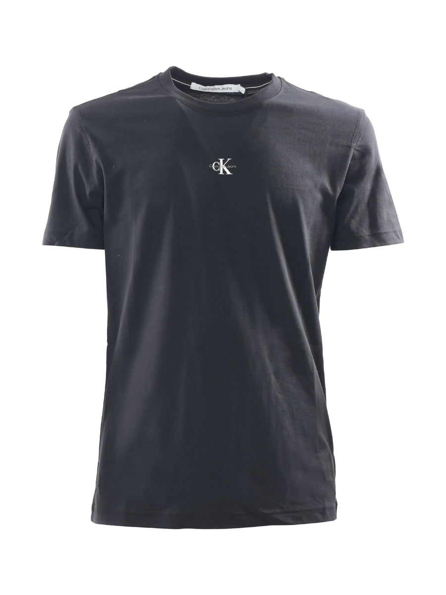 T-shirt nera con monogramma