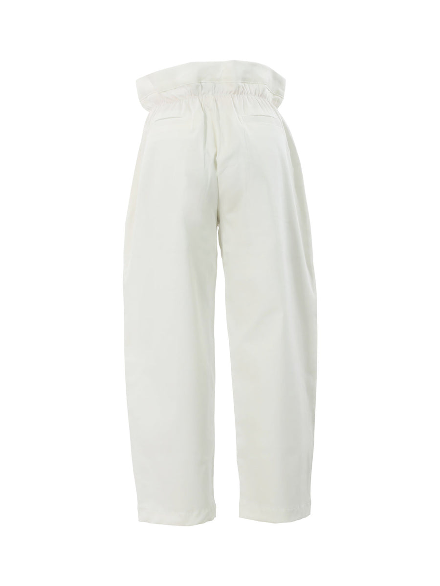 Pantalone bianco con vita a caramella