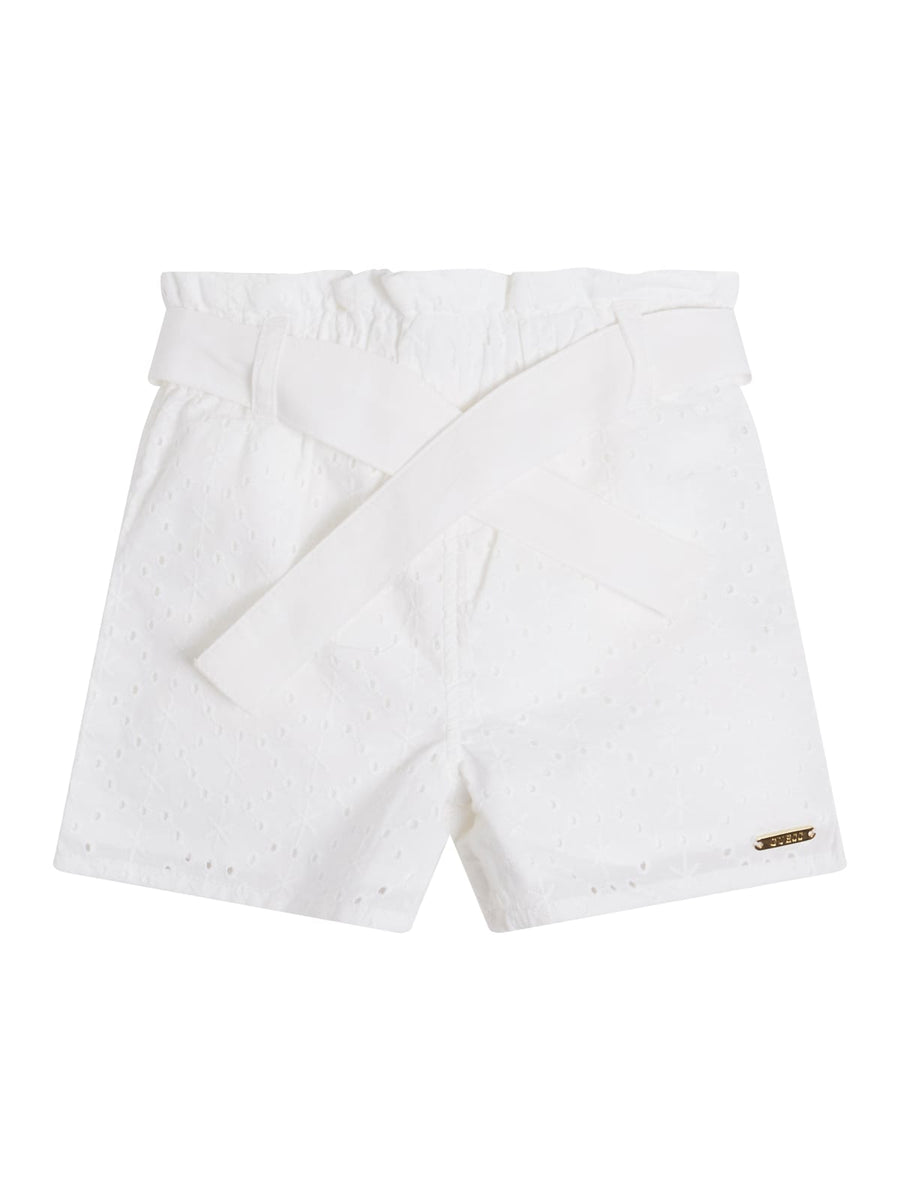 Shorts bianco in macramè