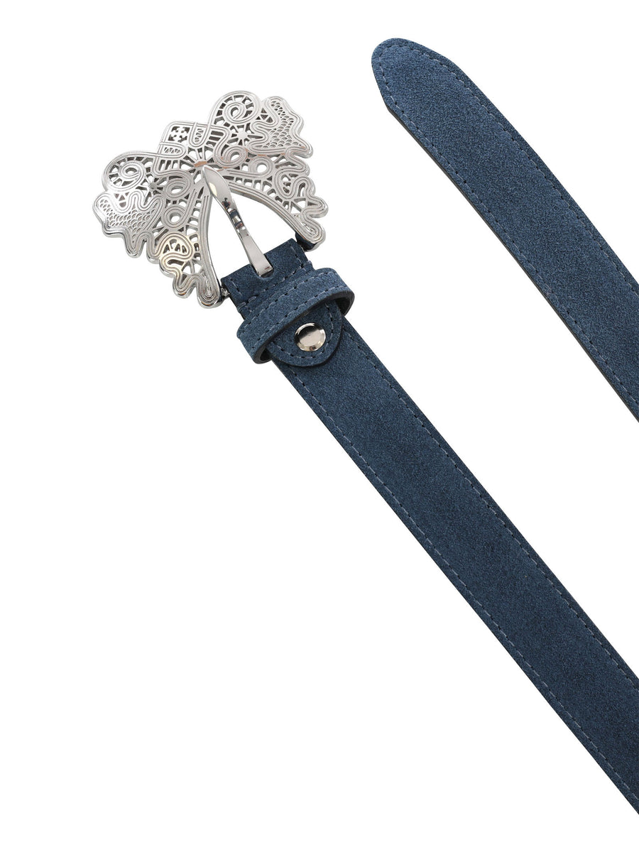 Cintura in camoscio blu navy