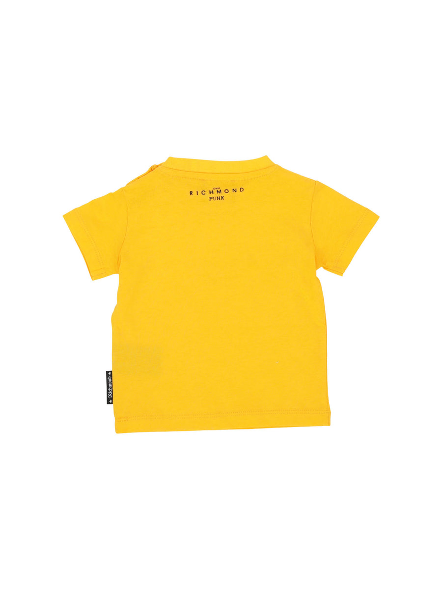 T-shirt arancio pastello stampa Punk