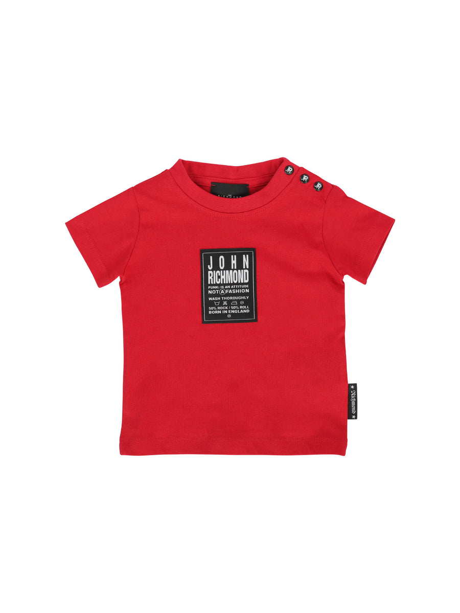 T-shirt rossa con patch