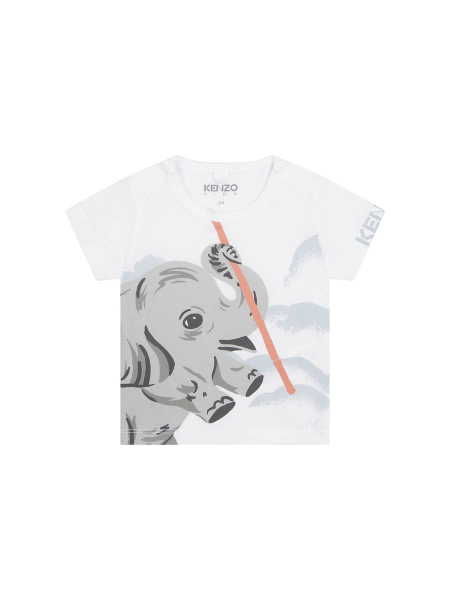 Completo t-shirt e shorts con elefante